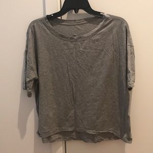 Lululemon Grey Boatneck Short Sleeve Top